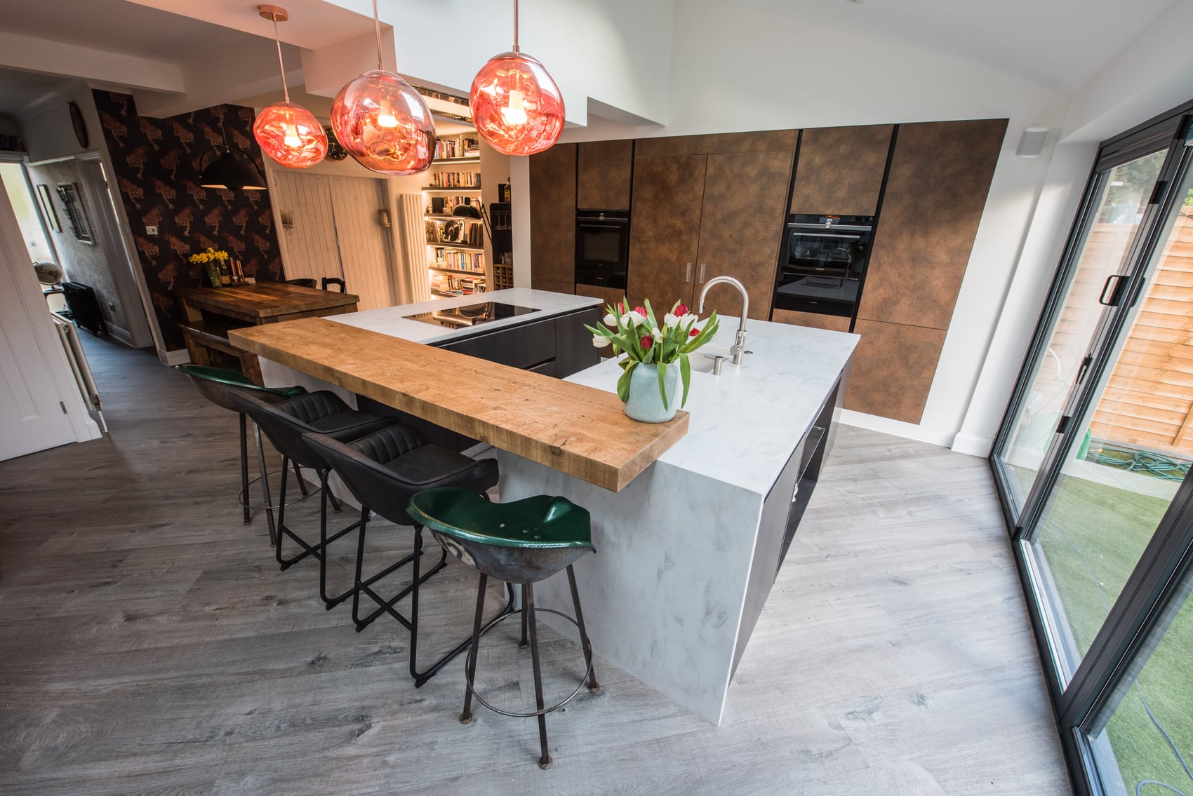 Contemporary island kitchen, completed work and details, photograph 2